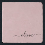 Blush Dusty Pink Modern Script Girly Monogram Name Trivet<br><div class="desc">Blush Dusty Pink Simple Script Monogram Name Stone Trivet. This makes the perfect graduation,  birthday,  wedding,  bridal shower,  anniversary,  baby shower or bachelorette party gift for someone that loves glam luxury and chic styles.</div>