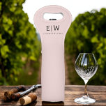 Blush Dusty Pink Modern Script Girly Monogram Name Wine Bag<br><div class="desc">Blush Dusty Pink Monogram Name Wine Tote. This makes the perfect sweet 16 birthday,  wedding,  bridal shower,  anniversary,  baby shower or bachelorette party gift for someone that loves glam luxury and chic styles.</div>