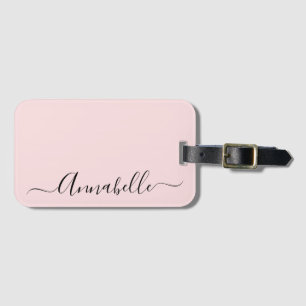 Blush Dusty Pink Personalised Name Luggage Tag