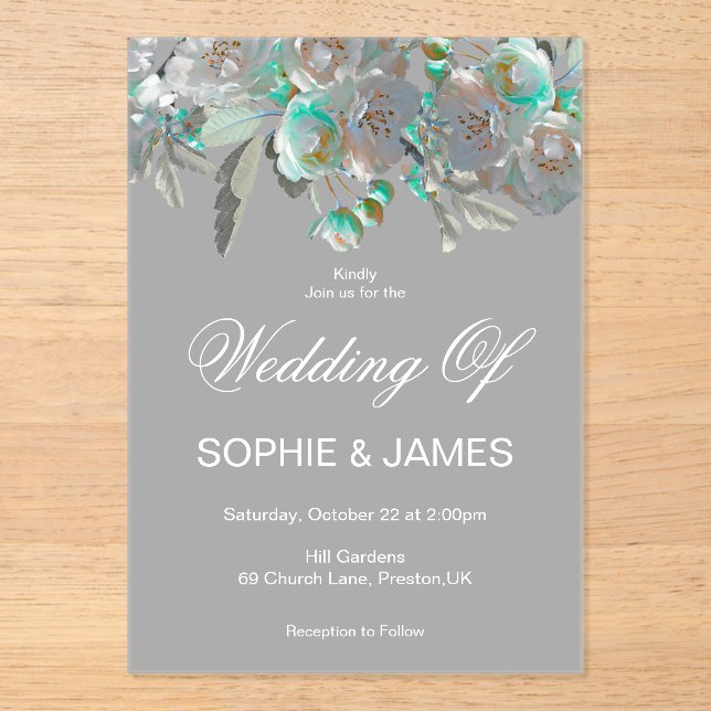 Blush Dusty Rose Boho Acrylic Wedding Invitations (Front)