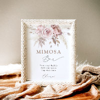 Blush Dusty Rose Floral Mimosa Bar
