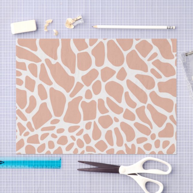 Blush Dusty Rose White Giraffe Boho Decoupage Tissue Paper (Craft)
