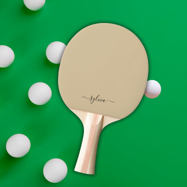 Blush Dusty Yellow Modern Girly Monogram Name Ping Pong Paddle (Dusty Yellow Monogram Ping Pong Paddle
)