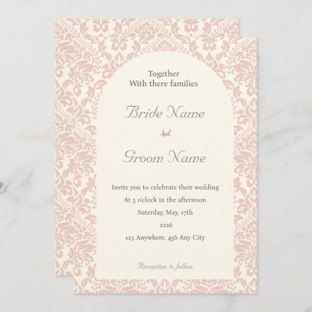 Blush Elegance Invitation (Front/Back)