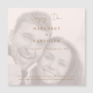 Blush Elegance Wedding Photo Save the Date Magnet
