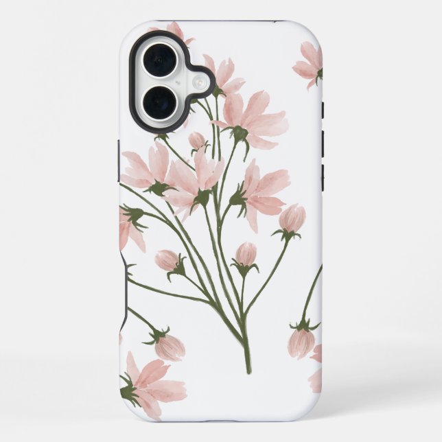 Blush elegant floral pattern iPhone case (Back)