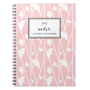 Blush Elegant Floral Vines Pattern Personalised Spiral Notebook