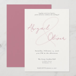 Blush Elegant & Minimal | Modern & Simple Wedding Invitation