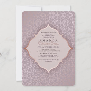 Blush Elegant Pattern Baptism Invitation