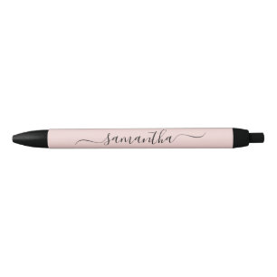 Blush Elegant Swash Signature Name Black Ink Pen