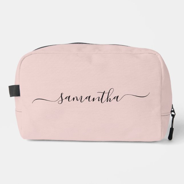 Blush Elegant Swash Signature Name Dopp Kit (Front)