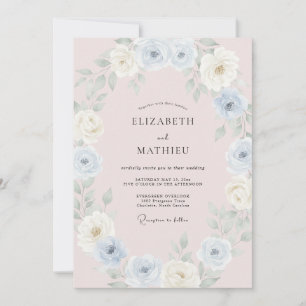 Blush Ethereal Springtime Wedding Invitation