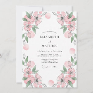 Blush Ethereal Watercolor Wedding Invitation