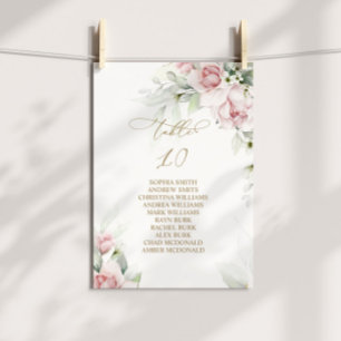 Blush & Eucalyptus Table Number 10 Seating Chart