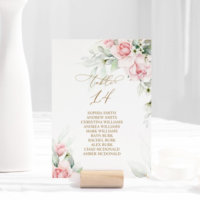 Blush & Eucalyptus Table Number 14 Seating Chart (Creator Uploaded)