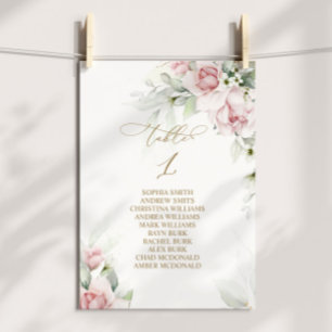 Blush & Eucalyptus Table Number 1 Seating Chart
