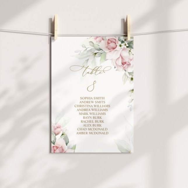 Blush & Eucalyptus Table Number 8 Seating Chart (Creator Uploaded)