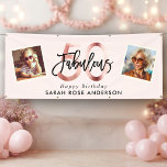 Blush Fabulous 50th Happy Birthday Photo Pink Banner<br><div class="desc">Make their milestone unforgettable with this “Fabulous 50” birthday banner featuring a custom photo collage, bold printed rose gold “50” script, and elegant “Fabulous” lettering across a blush pink background. Add the guest of honor’s full name below to create a personalized backdrop that looks amazing over cake tables, dessert bars,...</div>