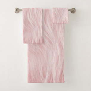 Blush Faux Highland Cow Fur #1 (Faux Fur) #animal  Bath Towel Set