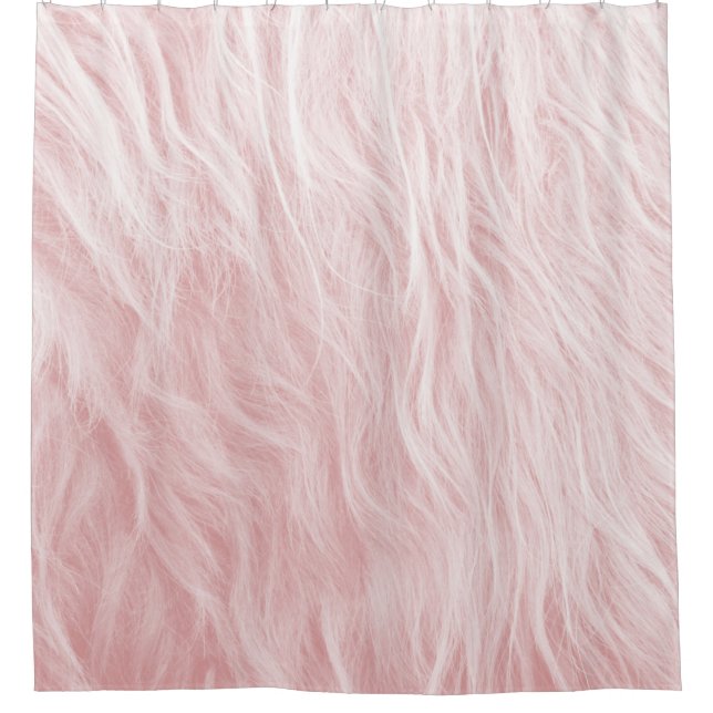Blush Faux Highland Cow Fur #1 (Faux Fur) #animal  Shower Curtain (Front)