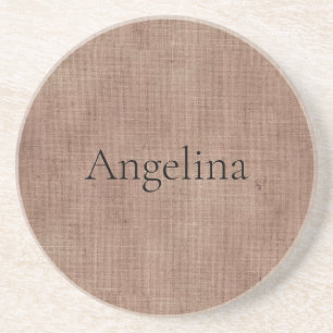 Blush Faux Linen (linen look) Coaster