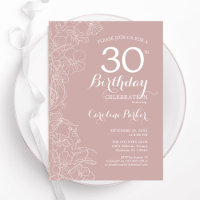 Blush Floral 30th Birthday Party