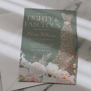 Blush Floral 80th Birthday Rose Gold Gown