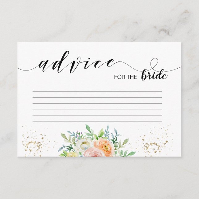Blush floral advice for the bride watercolor (Front)