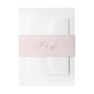 Blush Floral Arch Wedding Invitation Belly Band