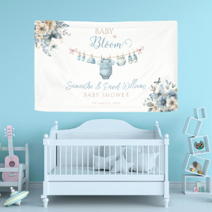 Blush Floral Baby in Bloom Garden Baby Shower Banner