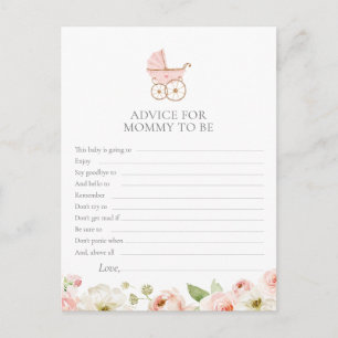 Blush Floral Baby Shower Advice for Mummy Card