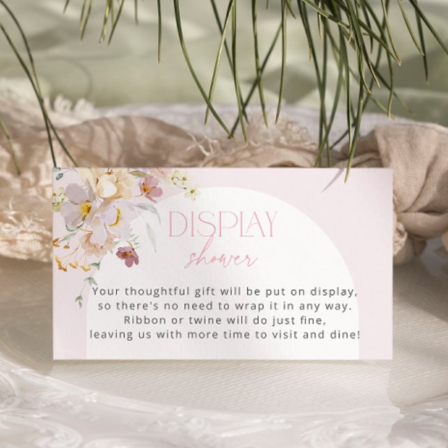 Blush Floral Baby Shower Display Shower Enclosure Card (Creator Uploaded)