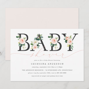 Blush Floral Baby Shower Invitation