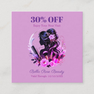 Blush Floral Beauty Custom Salon Discount Card