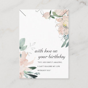 BLUSH FLORAL BIRTHDAY GIFT NECKLACE DISPLAY CARD