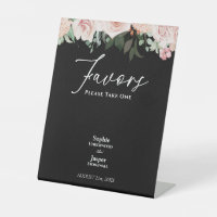 Blush Floral Black Wedding Favours