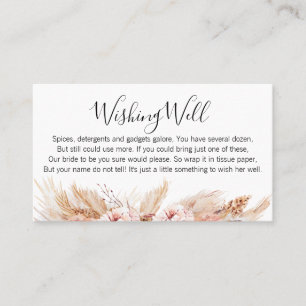 Blush Floral Boho Wishing Well Bridal Shower Card