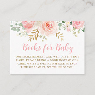 Blush Floral Books for Baby Insert Card