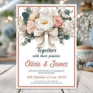 Blush Floral Bouquet Wedding Invitation