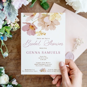 Blush Floral Bridal Shower Invitation