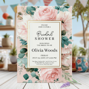 Blush Floral Bridal Shower Invitation