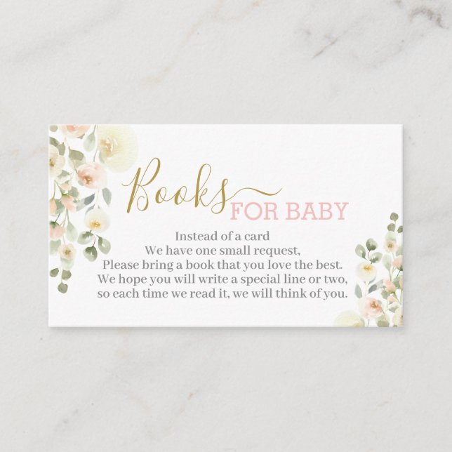 Blush Floral bring a book enclosure card (Front)