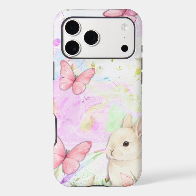 Blush Floral Bunny Phone Case  (Back)