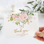 Blush floral butterfly baby shower thank you card<br><div class="desc">Floral butterfly baby shower thank you card.
Matching items available!</div>