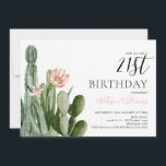 Blush Floral Cactus Succulents 21st Birthday  Invitation<br><div class="desc">Blush Floral Cactus Succulents 21st Birthday Invitation 

Modern floral cactus and succulents birthday invitation featuring various plants and a few flowers in a blush or dusty pink tones. Ideal for anyone who is looking for a modern cactus themed 21st birthday invitation. Can be used for various ages.</div>