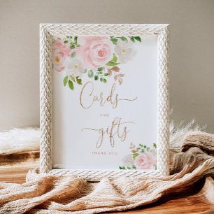 Blush floral Cards and gifts  Poster