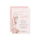 Blush floral chic brunch and bubbly champagne  inv