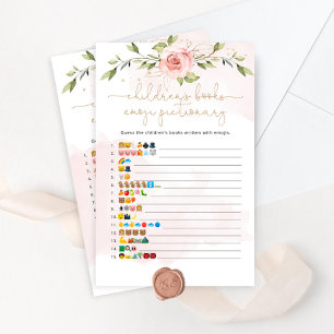 Blush floral childrens books emoji pictionary game