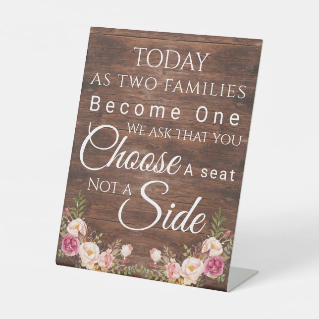 Blush Floral Choose a Seat  Poster Pedestal Sign (Front)