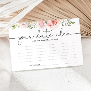 Blush floral  Date night ideas. Date jar Stationery